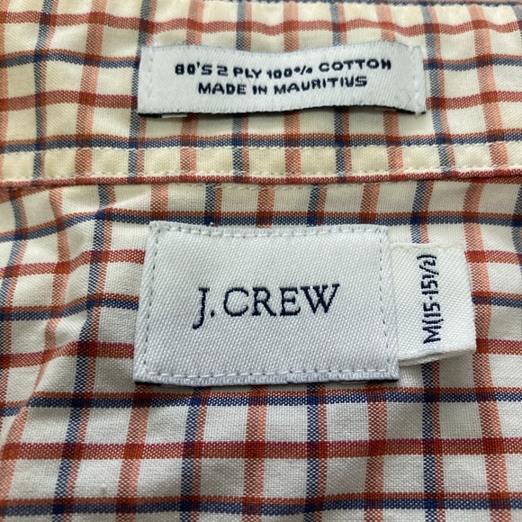 J. Crew Men’s Button Down Long Sleeve Plaid Shirt, Red White Blue, Size M - Picture 4 of 4